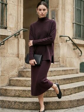 Nanette Lepore Elegant Classic Brown Long Sleeve Sweater in size S